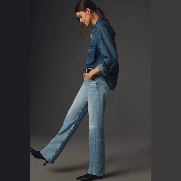 NEW MOTHER Sizes 32, 34 The Smarty Pants Straight-Leg Jeans - Don't Be A Square - Picture 3 of 5